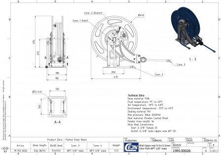 Enrouleurs de tuyaux OpenReel 913