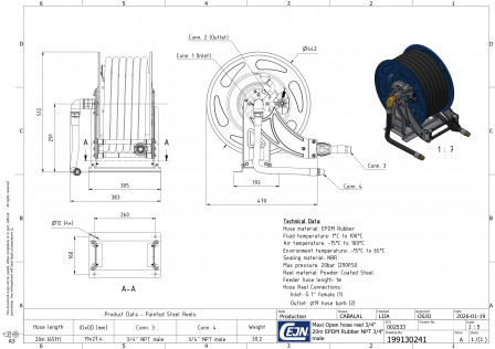 Enrouleurs de tuyaux OpenReel 913