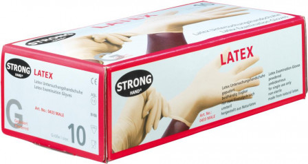 Gants jetables pein.,latex T. 9, p. (Boîtede 100 pcs.)