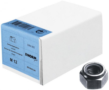 Écrou frein DIN 985 M 5 zn HP E-