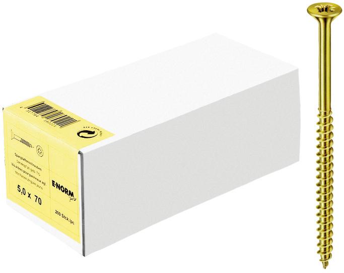 Vis pour panneau aggloméré tête fraisée zn jaune TG PZD 3,0x 25/18 HP E-NNORMpro