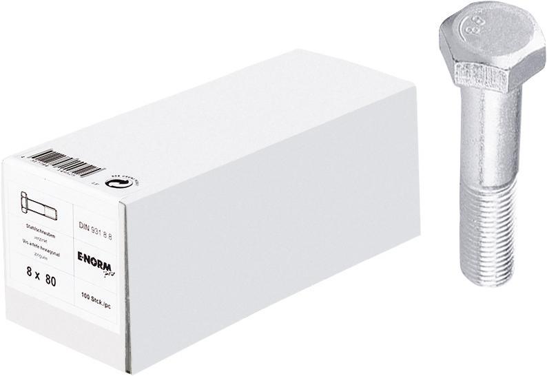 Vis tête hexa. DIN 931 M 6x 30 8.8 zn HP 