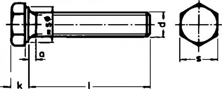 Vis tête hexa. DIN 933 M12x 60 8.8 zn HP 