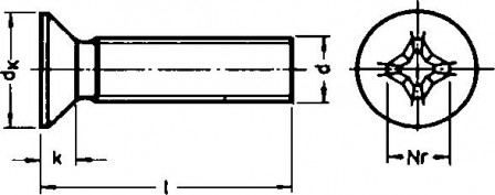 Vis tête frais.inox DIN 965 M 4 x 30 A2 