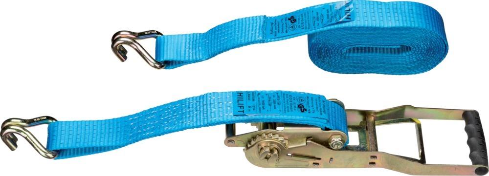 Sangle avec tendeur à cliquet levier long 50mm 8m 5T crochet pr.