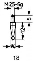 Touche de mesure acier type 18/2,0mm 