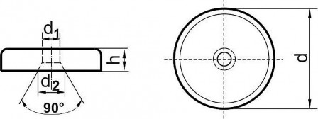 NdFeB-poig. p. a.al. 16x4,5mm Beloh