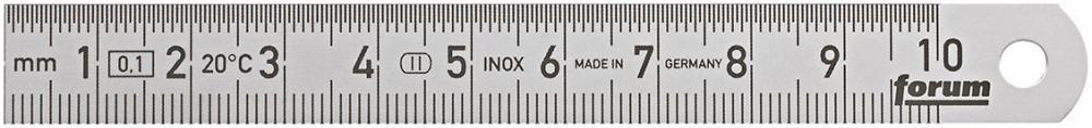 Règle graduée en acier so uple acier à ressort inox ydable écroui 100x13mm