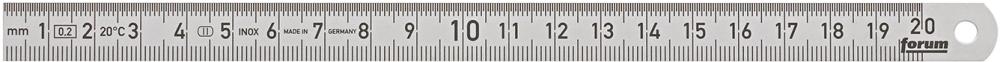 Règle graduée en acier so uple acier à ressort inox ydable écroui 200x13mm