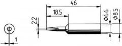 Panne forme de burin rallongée 0832KDLF 2,2mm 