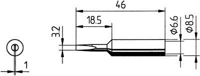 Panne forme de burin 0832VDLF 5mm SB 