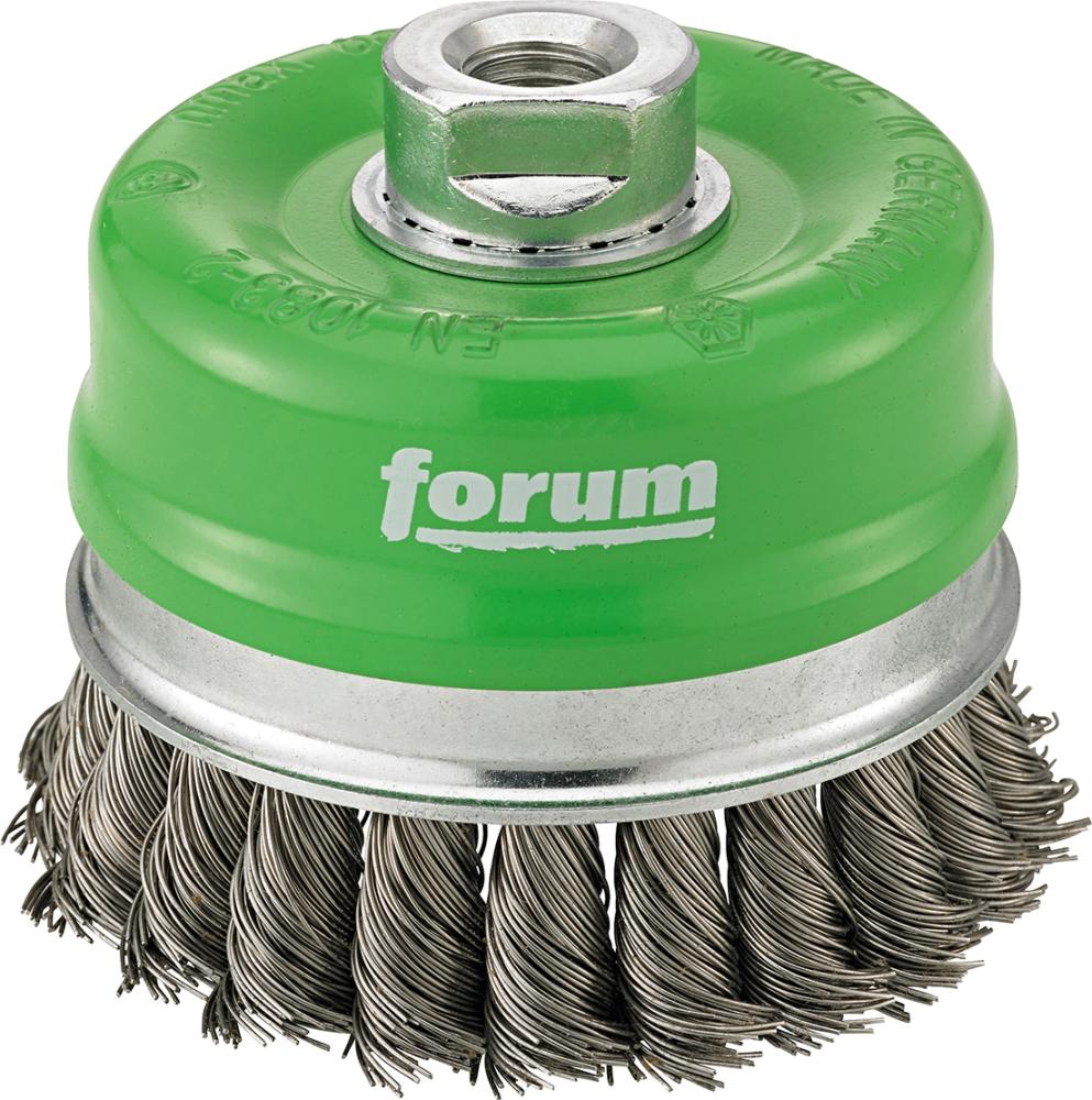Brosse à boisseau M14 aci er inoxydable 80x0,50mm tressée 