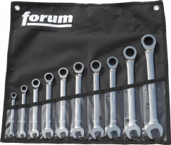 Clé à fourche à cliquet 10 pcs. droit 8-24mm
