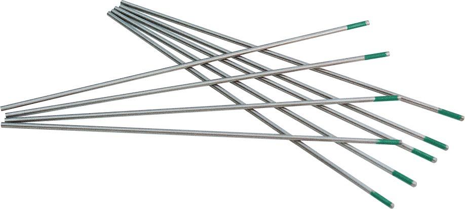 Electrode en tungstène verte D 1,6 x 175 mm