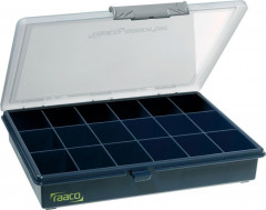 Mallette à compartiments plastique assortiment 5-18 bleu 