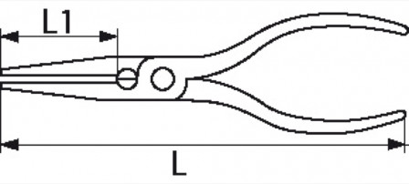 pince electronique bec 1/2 rond coude