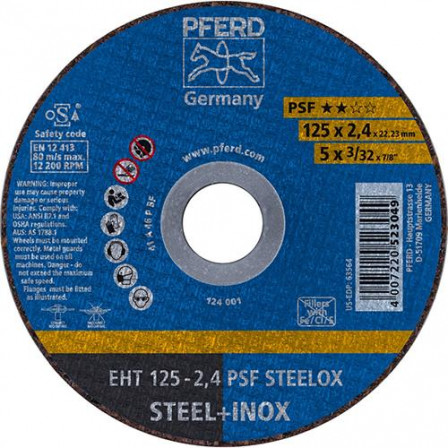 Meule à tronçonner droite A46PPSF-INOX 125x2,4mm 