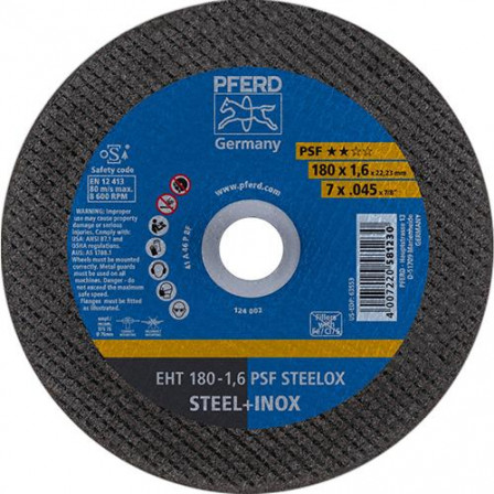 Meule à tronçonner droite A46PPSF-INOX 178x1,6mm 