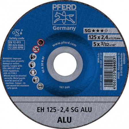 Meule à tronçonner coudée pour aluminium A30NSG 125x2,4mm 