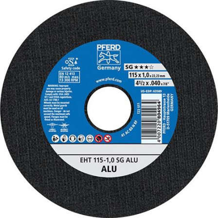 Meule à tronçonner droite pour aluminium A30NSG 115x1mm 