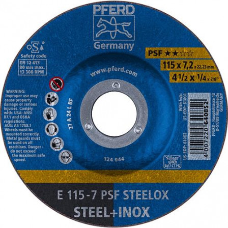 Meule d'ébarbage coudée PSFSTEELOX 115x7mm 