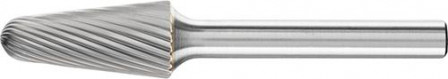Fraise sur tige carbure forme conique bout arrondi 1225 3 6mm 12x25mm 