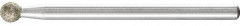 Meule sur tige diamant D126 forme sphérique 4x3mm 