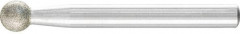 Meule sur tige diamant D126 forme sphérique 8x6mm 