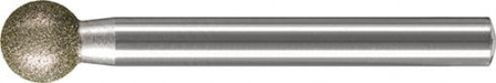Meule sur tige diamant D126 forme sphérique 10x6mm 