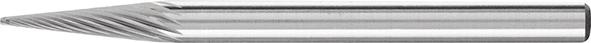 Mini-fraise sur tige carbure forme conique bout pointu 0307 5 3mm 3x7mm 