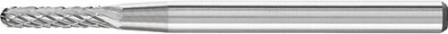 Mini-fraise sur tige carbure forme cyl. bout arrondi 0210 4 3mm 2x10mm 