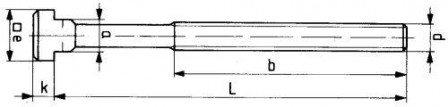 Boulon forgé en T DIN787 M12x12x160mm complet 