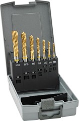 Jeu de tarauds machine DIN371/376 HSSE forme C M3-M12 + forets pour avant-trous  