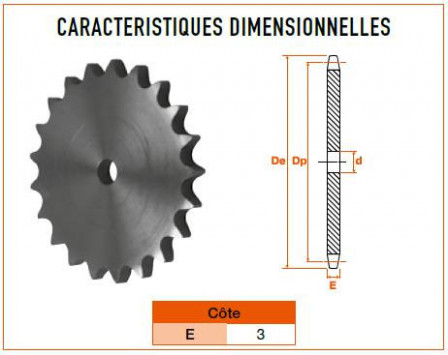Disque 10 dents pas 12,7 simple * 3,3