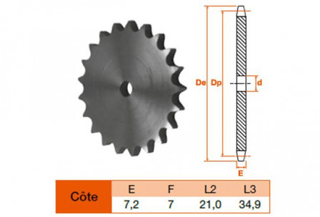 Disque 10 dents pas 12,7 simple 