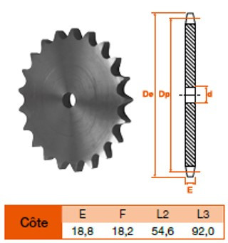 Disque 10 dents pas 31,75 simple 