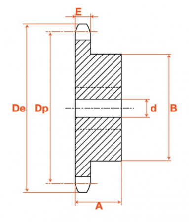Pignon 12 dents pas 6 mm simple inox