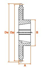 Roue fonte 114 dents 15,8 simple 2517