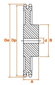 Roue fonte 45 dents pas 31,75 double