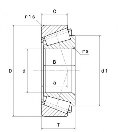 Roulement à rouleaux coniques, à 1 rangée
